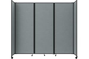 Versare Room Divider 360 Portable Wall Partition | Folding Panels | Large Freestanding Divider | Locking Wheels | Temporary Room Separator