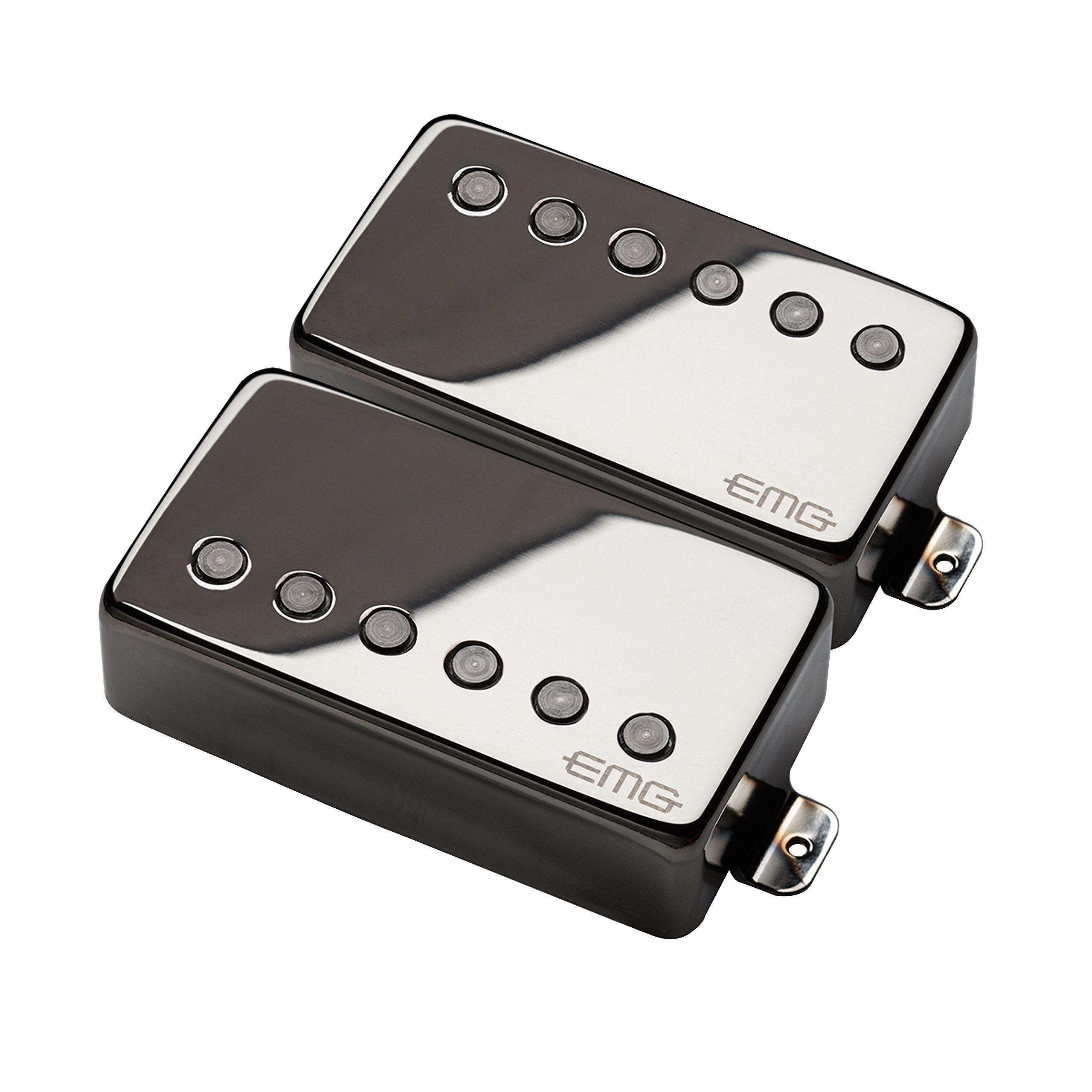 EMG 57/66 Bridge and Neck Humbucker Guitar Pickups Set, Black Chrome — image 1