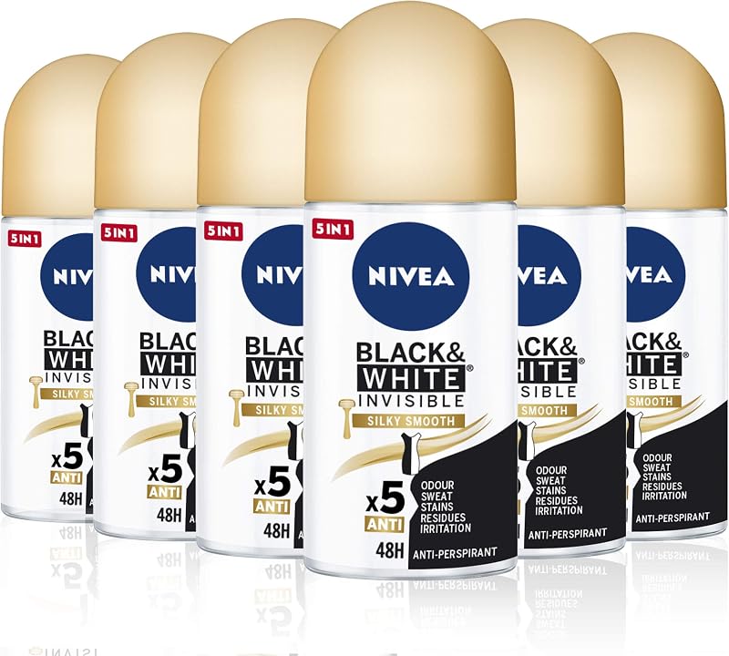 Nivea Black & White Invisible Silky Smooth Deodorant 6 x 50ml 300ml