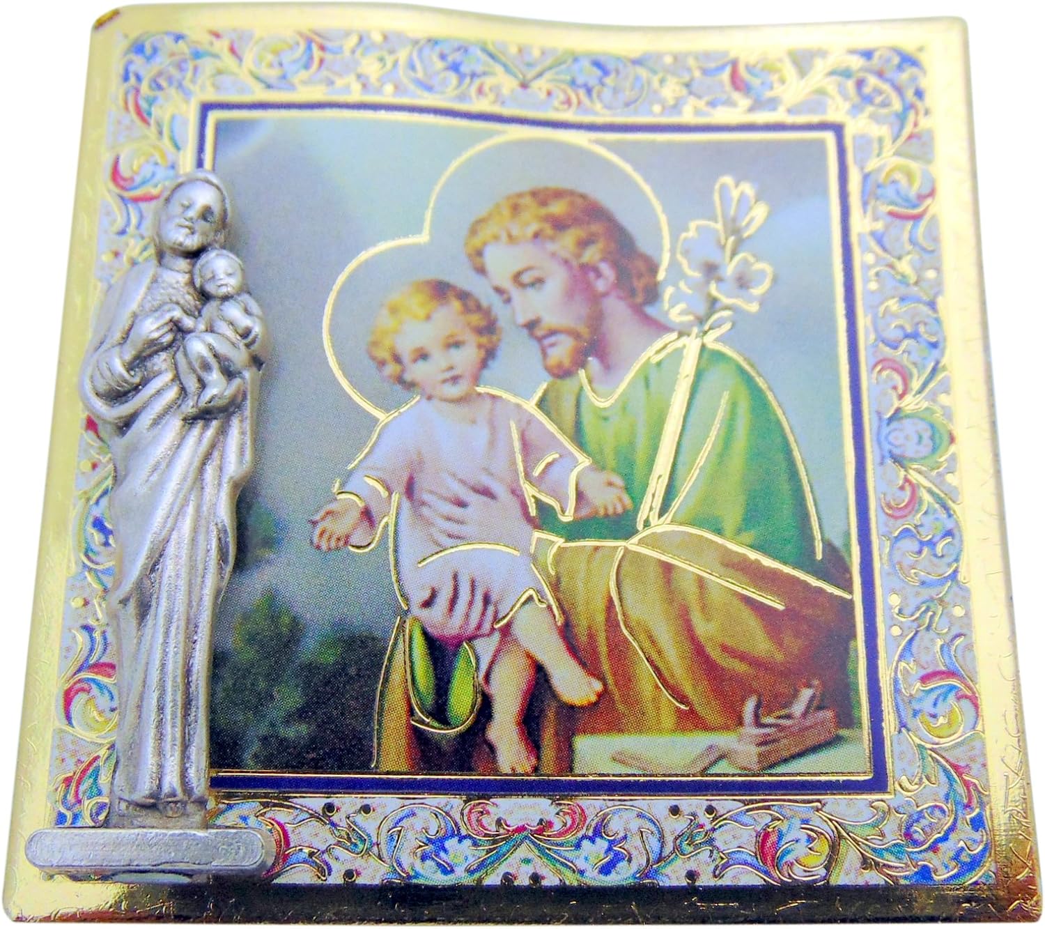 Religious Gifts St Joseph Mini Saint Gift Set Tiny 1 Inch Long Statue & Prayer Card
