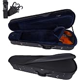 ADM 4/4 Full Size Violin Hard Case Basic Professional Triangular Shape Backpack, Super Light Suspension, Black