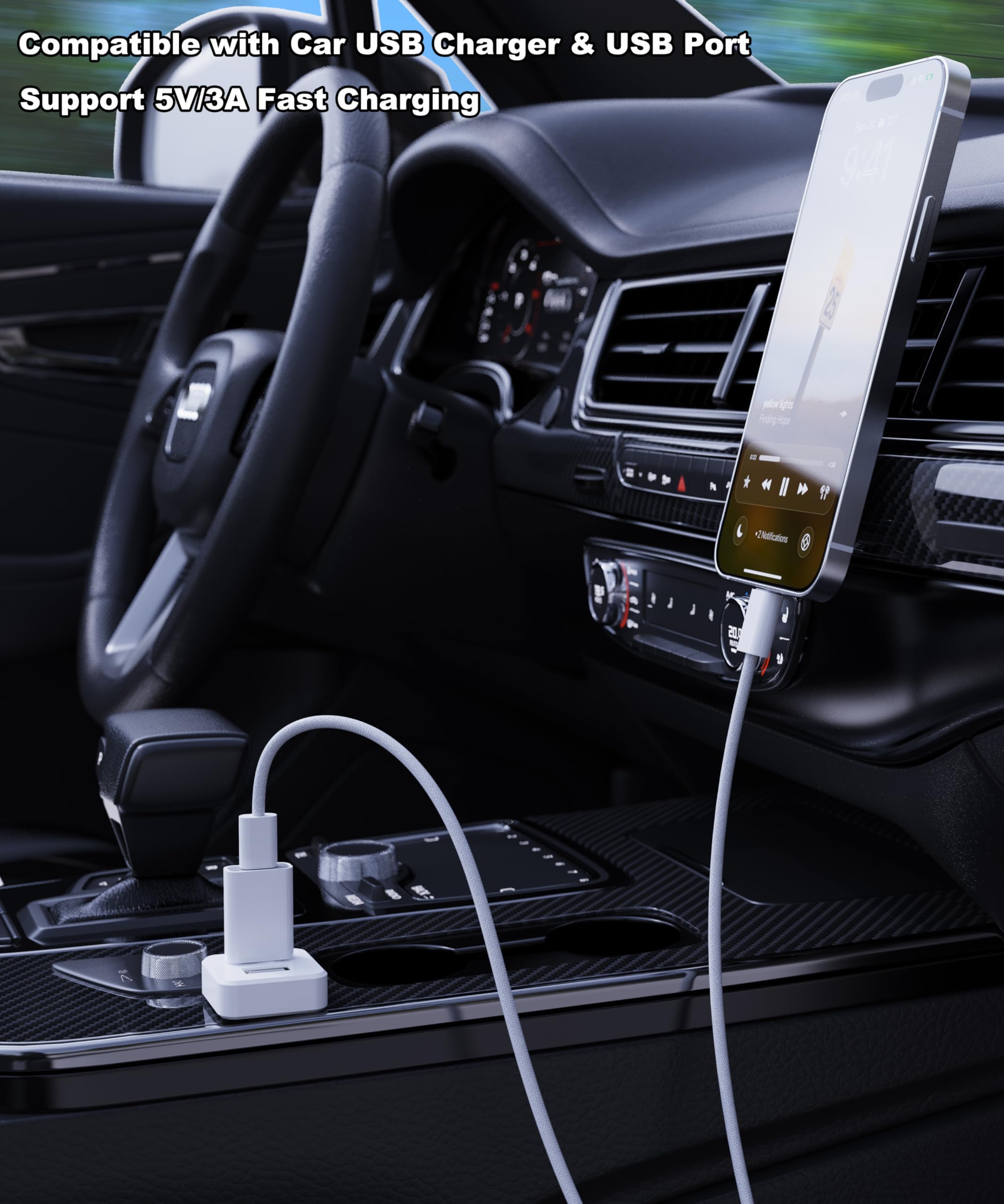 USB to USB C Adapter for iPhone Air 17 [Mfi Certified],USB-C Female to USB Male Charger Converter for Apple MagSafe Watch 10/9/8/7/SE/Ultra,Car,iPhone 16 15 Mini Pro Max,Galaxy,Pixel,CarPlay