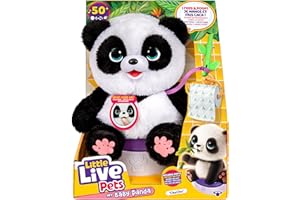 Little Live Pets My Baby Talking Panda ChuChu, Cuddly Panda Toy Plush with 50+ Sounds, Potty Dance, Kick, Feed, Kids Interactive Animal Toys Ages 4+
