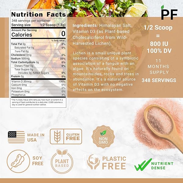 PLANTING FOODS HIMALAYAN PINK SALT WITH VITAMIN D3 – ORGANIC, VEGAN, KOSHER SALT, LAB TESTED, FINE GRAIN 16OZ | UNREFINED MINERAL-RICH COOKING SALT & NATURAL ELECTROLYTE BOOST