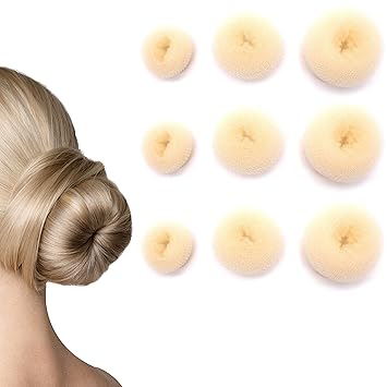 Amazon Com Donut Bun Maker 9 Pack Nylon Hair Bun Shaper