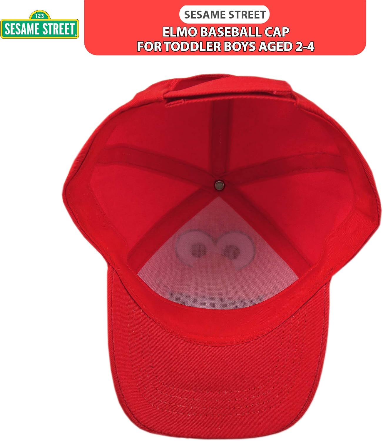 Sesame Street Toddler Boys' Elmo Cotton Baseball Cap, Light Red, Age 2-4: Clothing