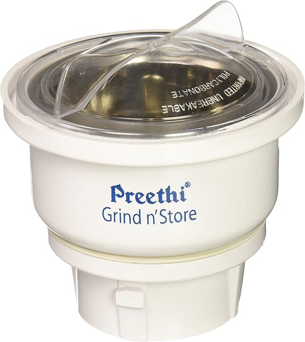 Preethi 0.4-Liter Grind n' Store Blue Leaf Chutney Jar