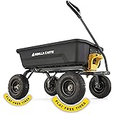 Gorilla Carts 4GCG-NF 4 Cu. Ft. Poly Garden Dump Cart with No-Flat Tires, Black (Amazon Exclusive)