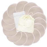 wegreeco Nursing Breast Pads (14 Pack) + Laundry Bag &amp; Travel Storage Bag, 4.7 inch - Washable &amp; Reusable Breastfeeding Nursing Pads (Rose Gold, Large, Plain Shape)