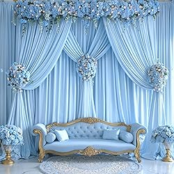 10x12 Baby Blue Backdrop Curtains for Wedding Party