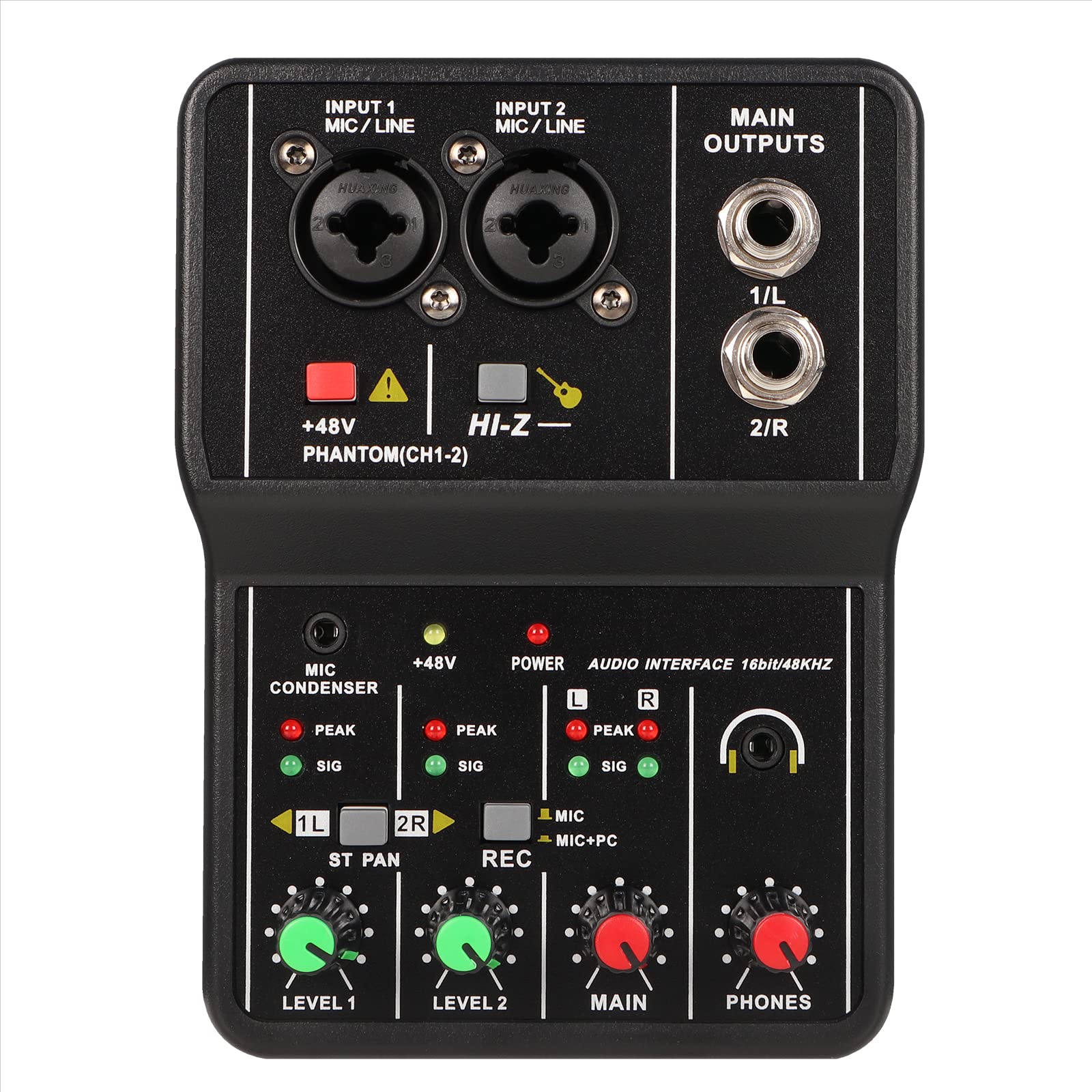 G-MARK Mini Audio Mixer 2 Channel With 48V Phantom