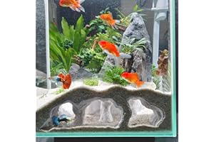LIYAOLI 3D Printed Aquarium Cave Tunnel Hideout - Natural Under Gravel Decor for Pleco, Shrimp, Corydoras - Substrate-Friendly Sinking Base with Viewing Ports