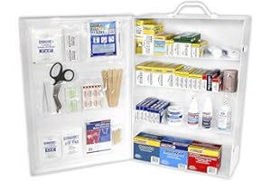 Rapid Care First Aid 80095 4 Shelf ANSI/OSHA Compliant All Purpose First Aid Cabinet Wall Mountable