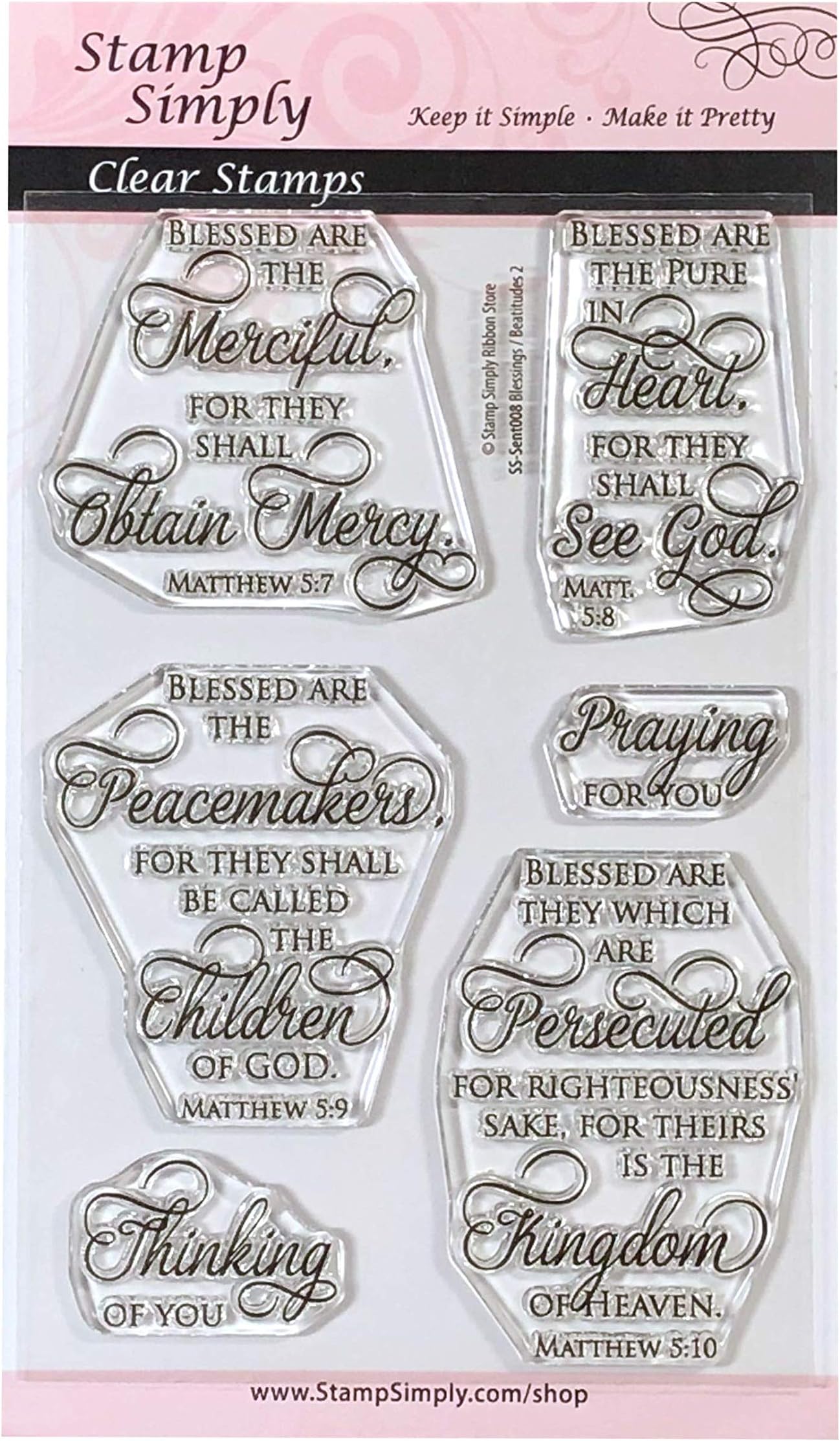 Clear Stamps Blessings and Beatitudes Two Christian Religious 4x6 Inch Sheet - 6 Pieces