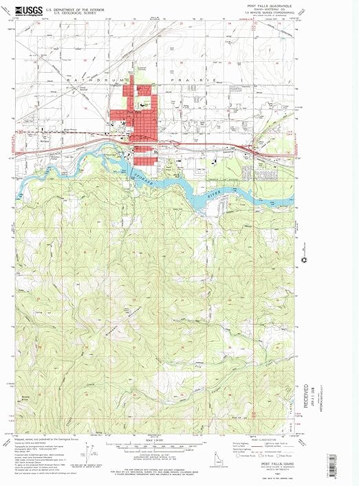 Amazon.com : YellowMaps Post Falls ID topo map, 1:24000 Scale, 7.5 X 7. ...