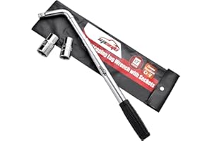 EPAuto Telescoping Lug Wrench, Wheel Wrench with CR-V Sockets (17/19, 21/22mm)