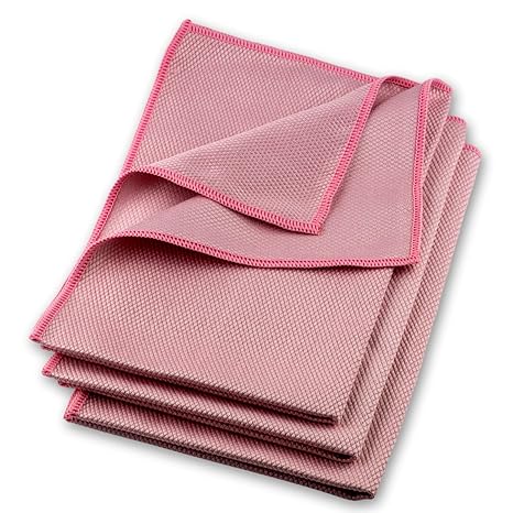 ELEXACLEAN ? NEU Fenstertuch streifenfrei, Premium Mikrofaser Scheibentuch (3 Stück, 60x40 cm, rot) Glas Putztücher Autotuch 