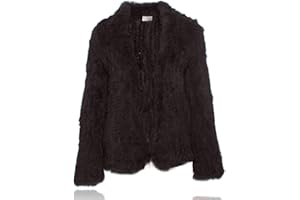 Natural Fur Coat Knitted Rabbit Fur Jacket Long Sleeve