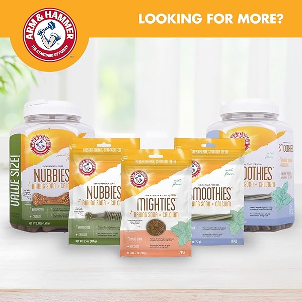 ARM & HAMMER FOR PETS RINGERS DENTAL TREATS FOR DOGS | DENTAL CHEWS FIGHT BAD DOG BREATH, PLAQUE & TARTAR WITHOUT BRUSHING | FRESH MINT FLAVOR, 5 COUNT