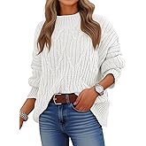 ANRABESS Womens Mock Turtle Neck Sweaters Cable Knit Long Sleeve 2026 Fall Winter Tunic Sweater