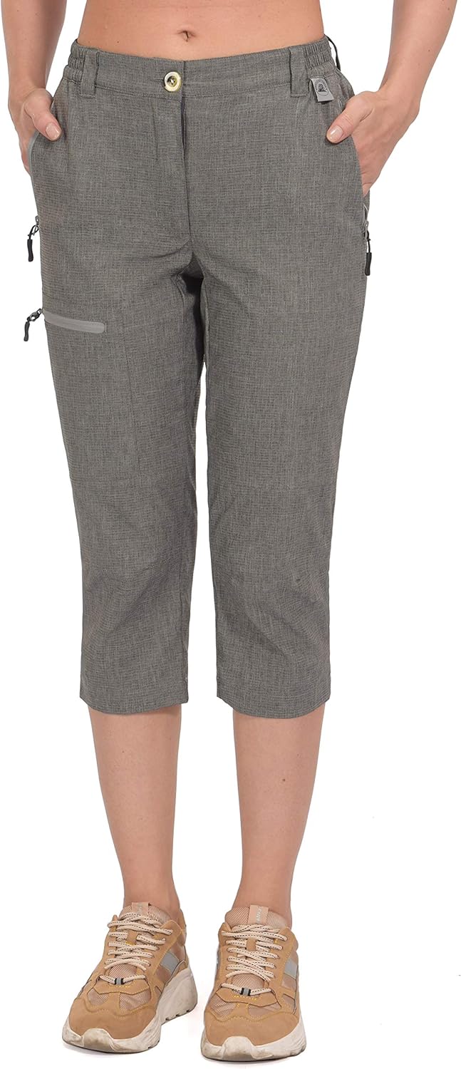Mapamyumco Women's Ultra Breathable Lightweight Quick Dry Capri Pants Slim Golf Hiking: Clothing