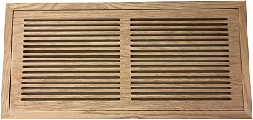8 Inch X 24 Inch Red Oak Hardwood Vent Floor Register Flush Mount