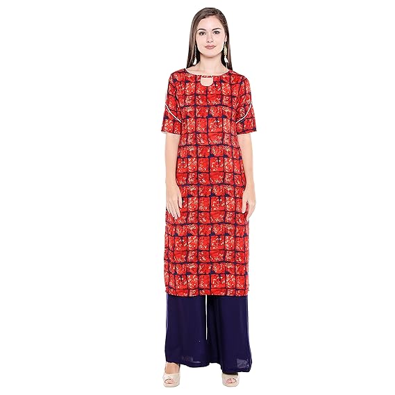 OOMPH! Womens Rayon a-line Kurta