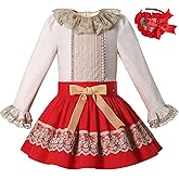 Pettigirl Girls Elegant Winter Skirts and Shirts Lace Clothing Set Toddler Lovely Holiday Specil Occasion Fancy Dresses