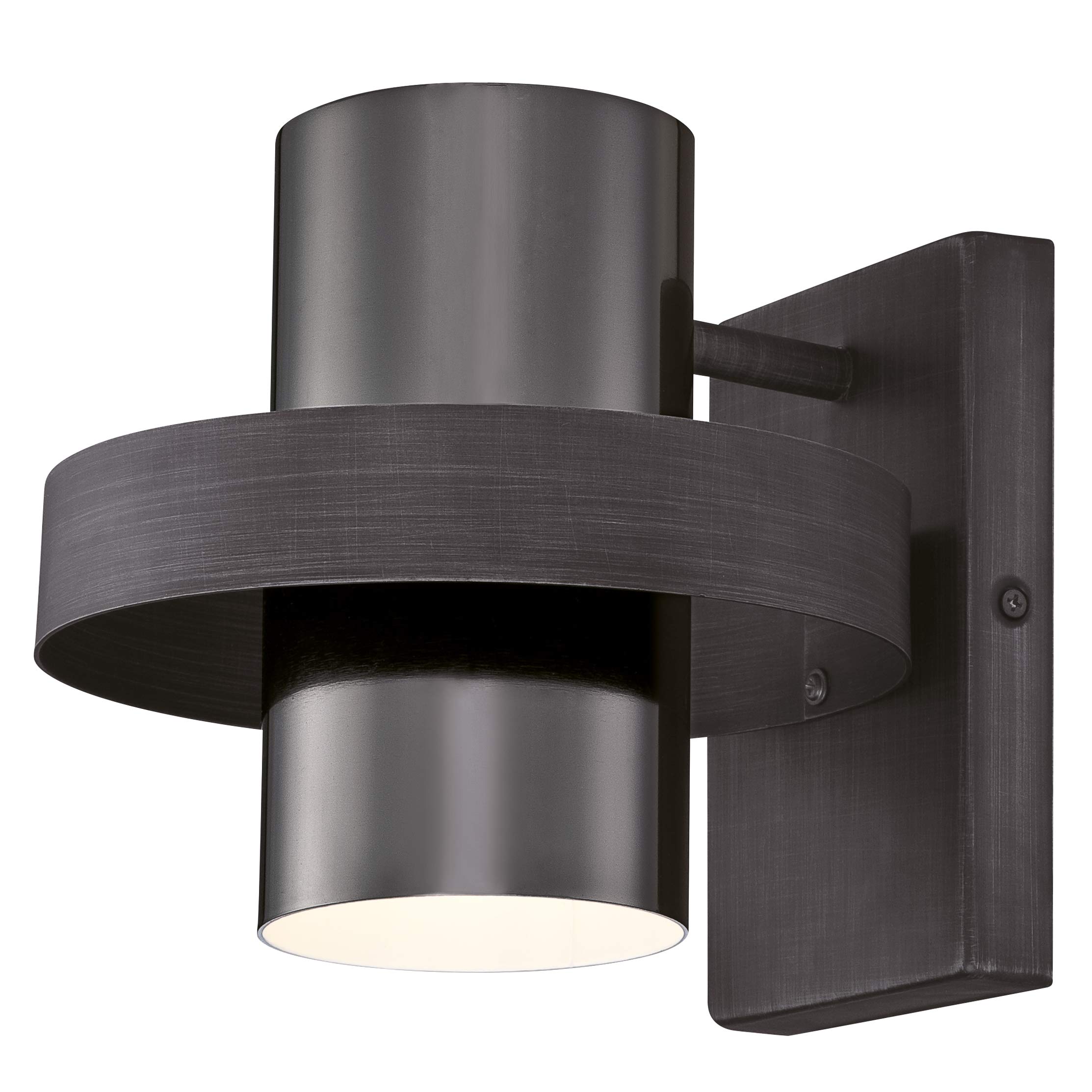 Westinghouse Lighting 63691 Evita One-Light Indoor Wall Fixture, Distressed Aluminum Finish with Gun Metal Shade