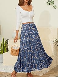 NASHALYLY Women's Chiffon Elastic High Waist