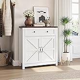 Semiocthome Farmhouse Sideboard Buffet Cabinet with Storage and Adjustable Shelf, Accent Table with Barn Door, Storage Cabine