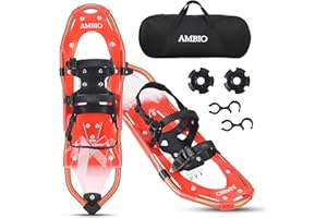 AMBIO 2 in 1 Snowshoes for Men Women Youth, Light Weight Aluminum Snow Shoes with Carrying Tote Bag