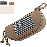 Lemubeane Tactical Molle Glasses Pouch Eyeglasses Hard Case Shockproof Sunglasses Carrying Case with Cleaning Cloth