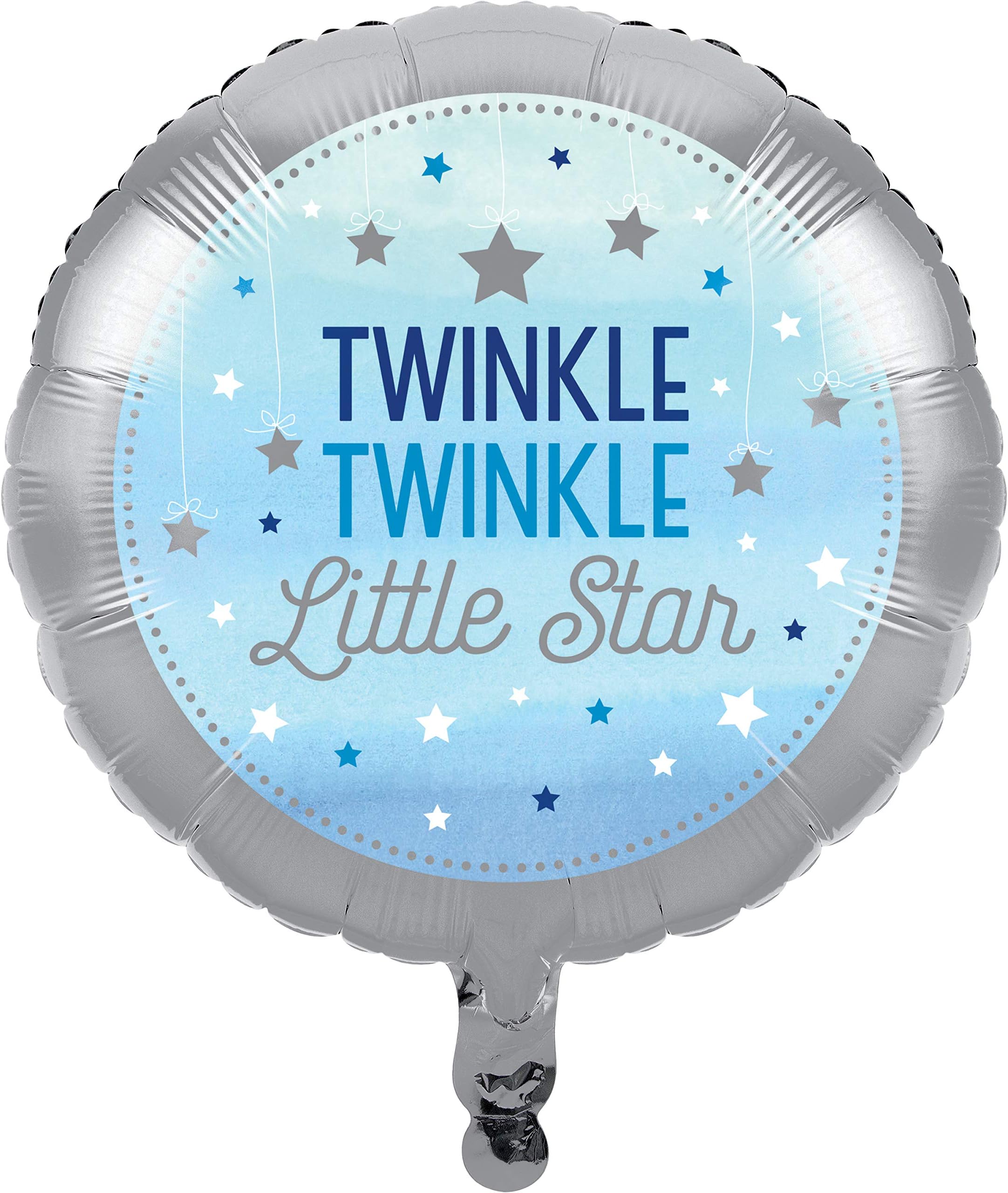Creative Converting Twinkle Little Star Blue Foil Balloon Party Supplies, One Size