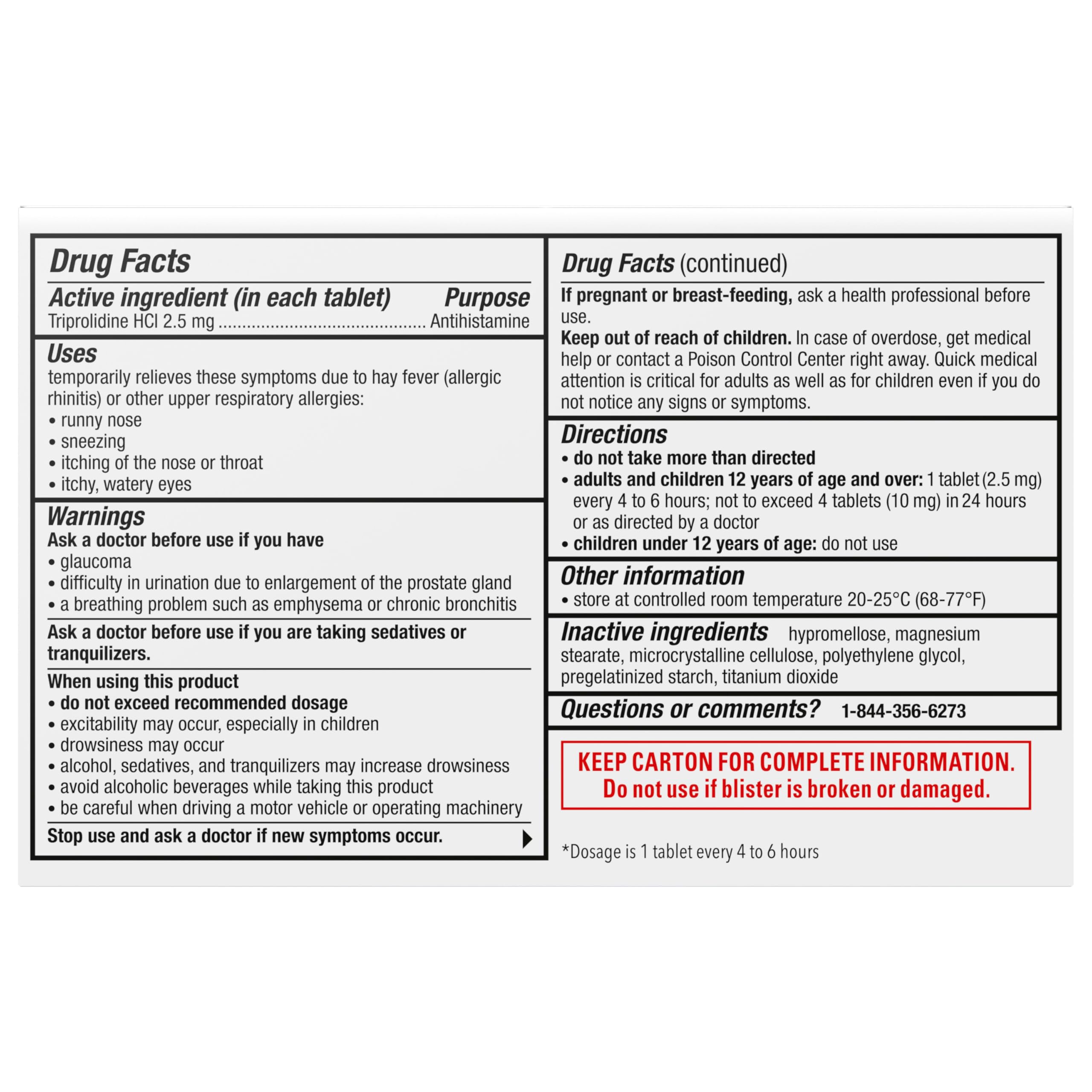 Flonase Nighttime Allergy Relief Tablets, Up to 6 Hours of Allergy Medicine - 36 Coated Tablets