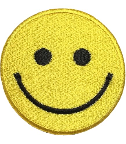 Graphic Dust Pack 3 Happy Smile Embroidered Iron-on Patch