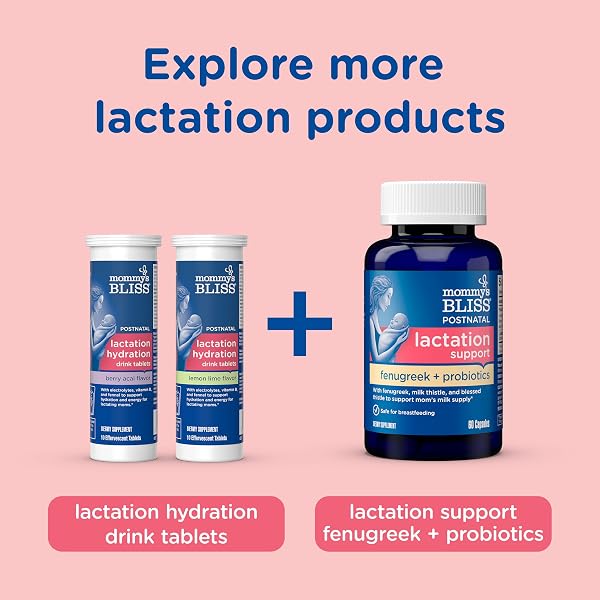 MOMMY’S BLISS POSTNATAL LACTATION SUPPORT, CONTAINS MILK THISTLE, SHATAVARI, AND LECITHIN, 1 BOTTLE (60 CAPSULES)