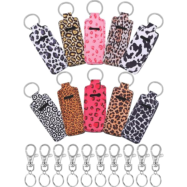 Allydrew Chapstick-Halter – 10er Set Mit Metall-Karabiner, Dehnbares Neopren, Für Handtasche & Schlüsselbund