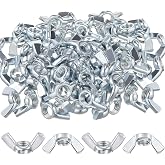 Moxweyeni 100 Pcs 5/16"-18 Wing Nuts Bulk Carbon Steel Butterfly Nuts | Zinc Plated, Hand Twist Hardware, Secure Fasteners Parts Kit