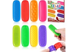 DODOLOL Sensory Fidget Toys for Kids Adults 8 Pack Sensory Strips for Autism,ADHD and Anxiety Relief Items for Adults. Quiet Suction Toys for Autism, Stress -Relief Fidgets Calm Strips,Worry Stones Desk Toys