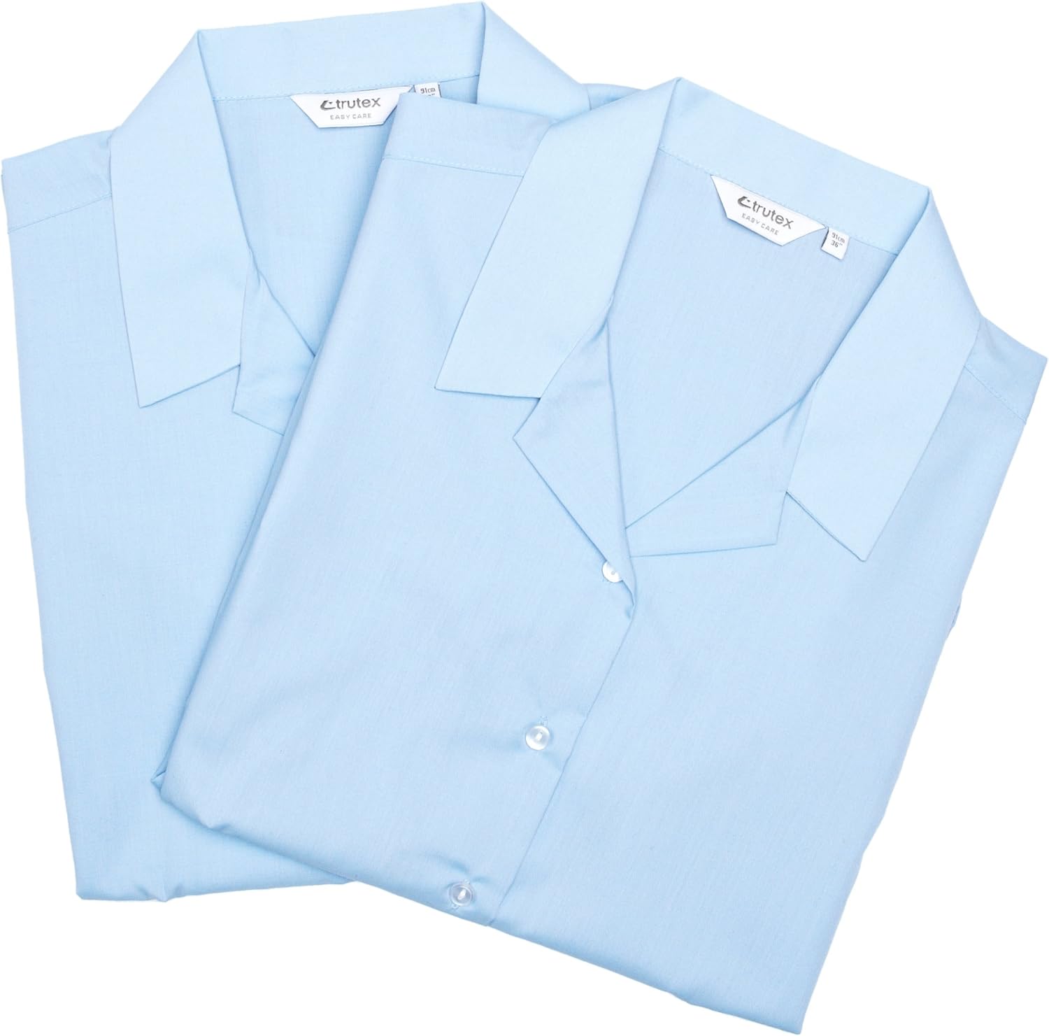 Trutex Girl's, 2 pack, Fitted Easy Care Plain Blouse, Blue, 16+ Years (Manufacturer Size: 42" Chest), 16 Years - Image 4