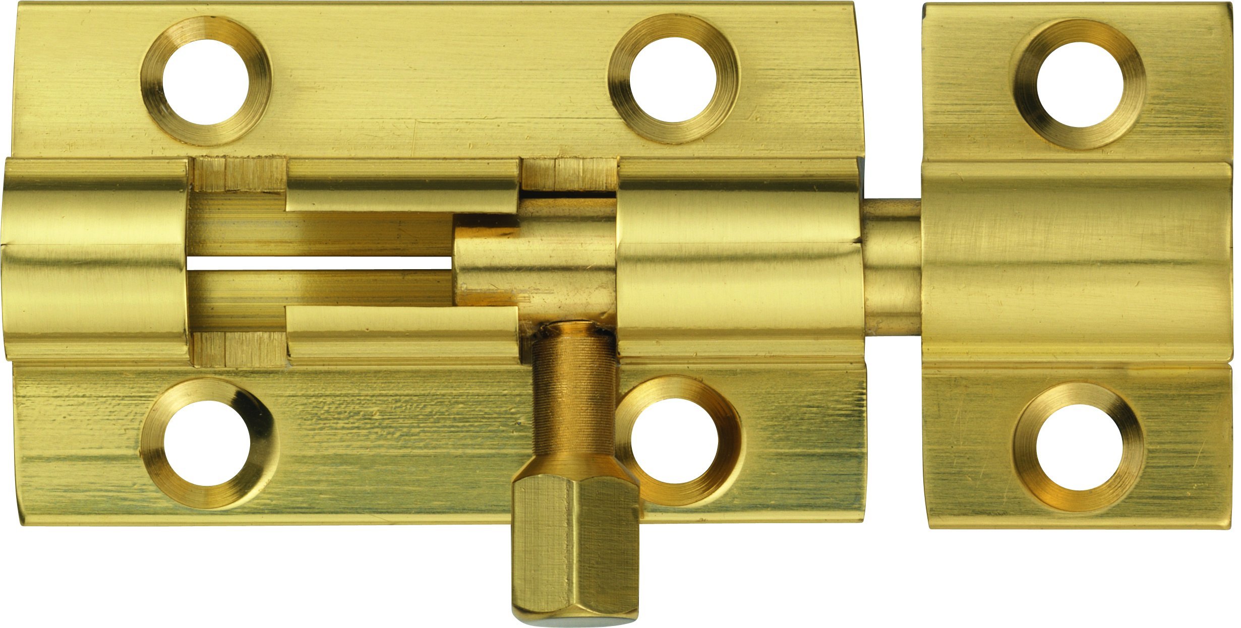Abus 03593 SR40 M Brass Door Bolt with Round End 40 mm