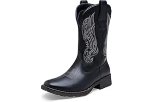 Jousen Cowboy Boots for Men Embroidery Men's Western Boots Retro Square Toe Mens Boot Botas Vaqueras Para Hombre
