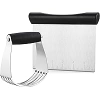 Spring Chef - Dough Blender and Pastry Cutter, Stainless Steel Nut, Pie, Pastry and Dough Cutter and Scraper, Multipurpose Ba
