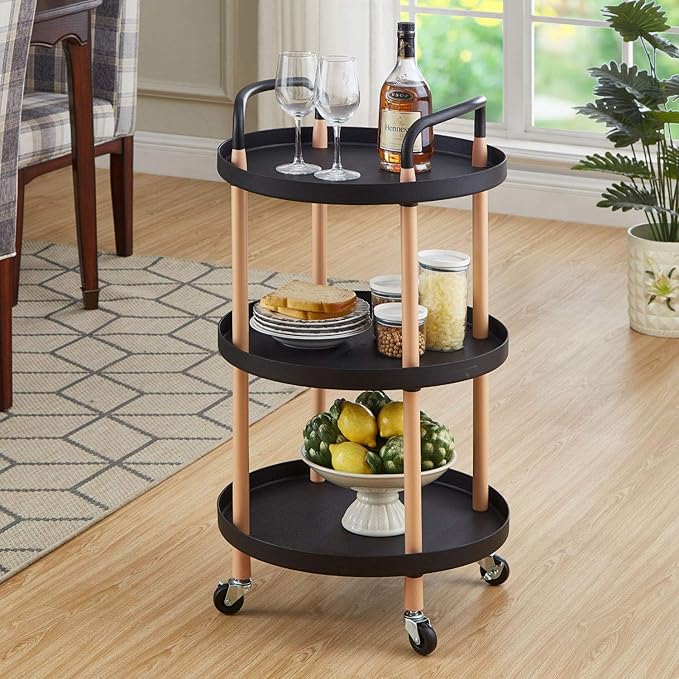 3Tier Utility Cart,Storage Rolling Cart Multifunctional Organizer Cart