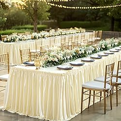 17ft Length Glitter Champagne Table Skirt for 8ft