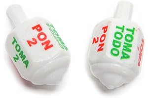 MEXART Classic Mexican Pirinola Toma Todo Plastic Solid Peace Color Collection / Pirinola de Plastico Solida Coleccion de Colores (2 Pack) (White)