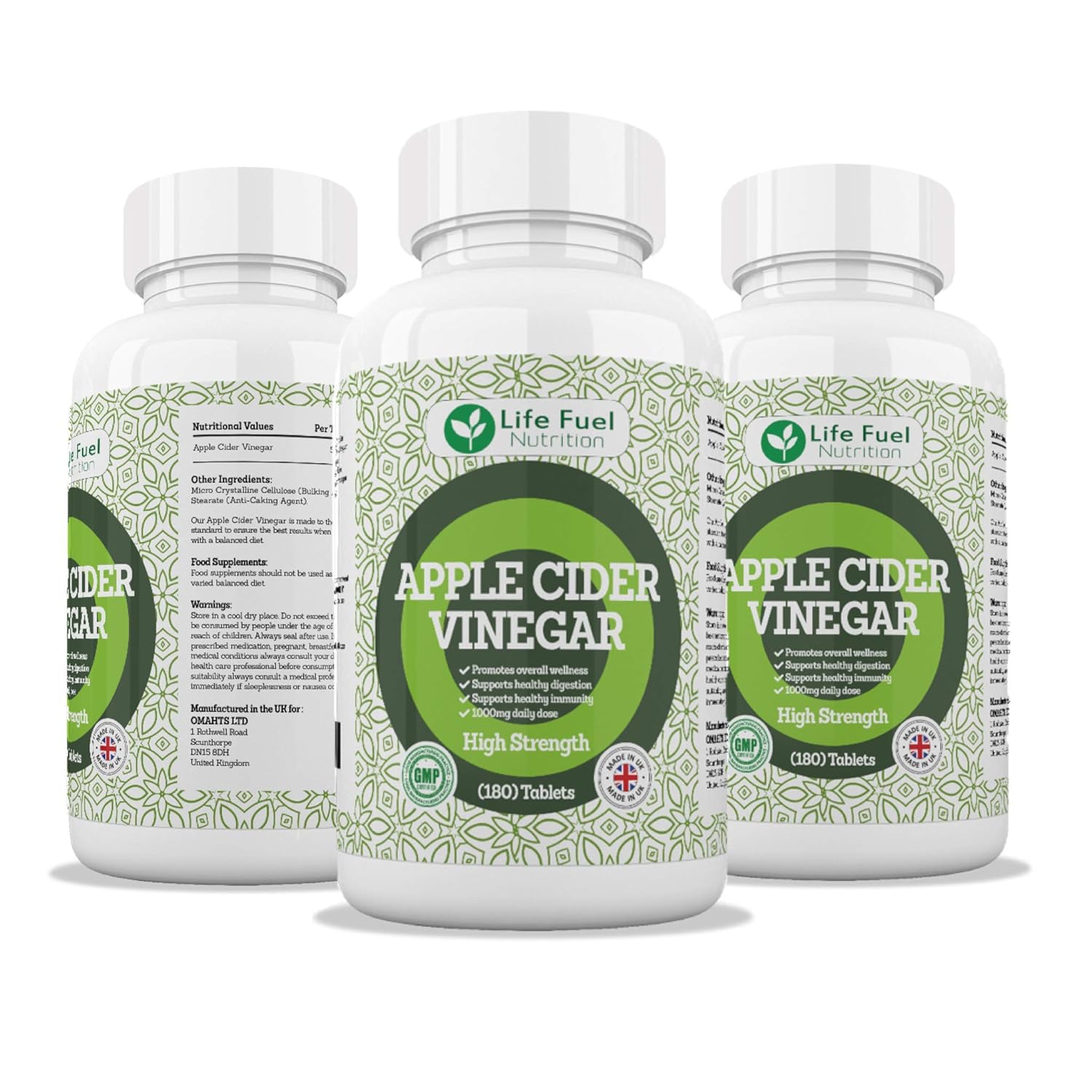 Apple Cider Vinegar Tablets 1000mg Daily Dosage 180 Vegan Tablets Apple Cider Vinegar 90