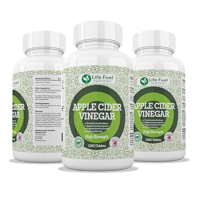 Apple Cider Vinegar Tablets 1000mg Daily Dosage 180 Vegan Tablets