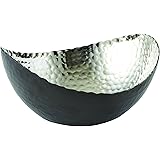 Elegance 72076 Eclipse Bowl, 7.25" x 6.5", Black/Silver